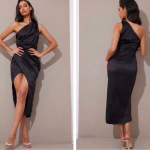 PrettyLittleThing Chic Black High Low Dress